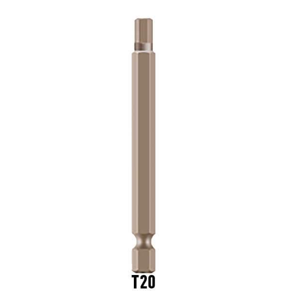 Juegos de puntas largas niqueladas 75 mm Torx T27