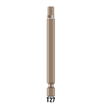 Juegos de puntas largas niqueladas 75 mm Torx T27