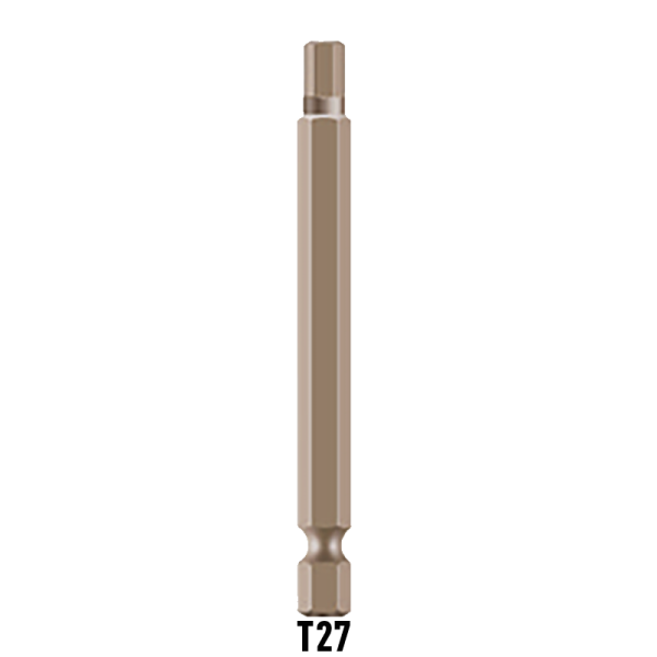 Juegos de puntas largas niqueladas 75 mm Torx T27